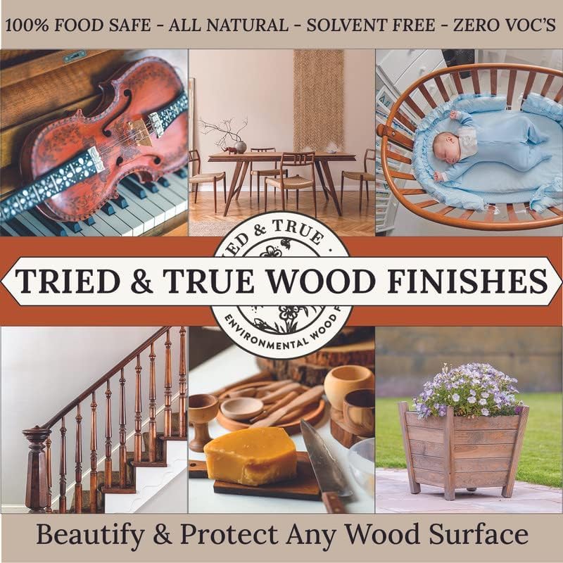 Tried & True Danish Oil, 8 oz. - Polymerized Linseed Oil Wood Finish & Sealer, Ideal for Furniture, Butcher Blocks, Salad Bowls, & More - Food Safe Wood Finish, Easy Application Stand Oil Other 8oz
