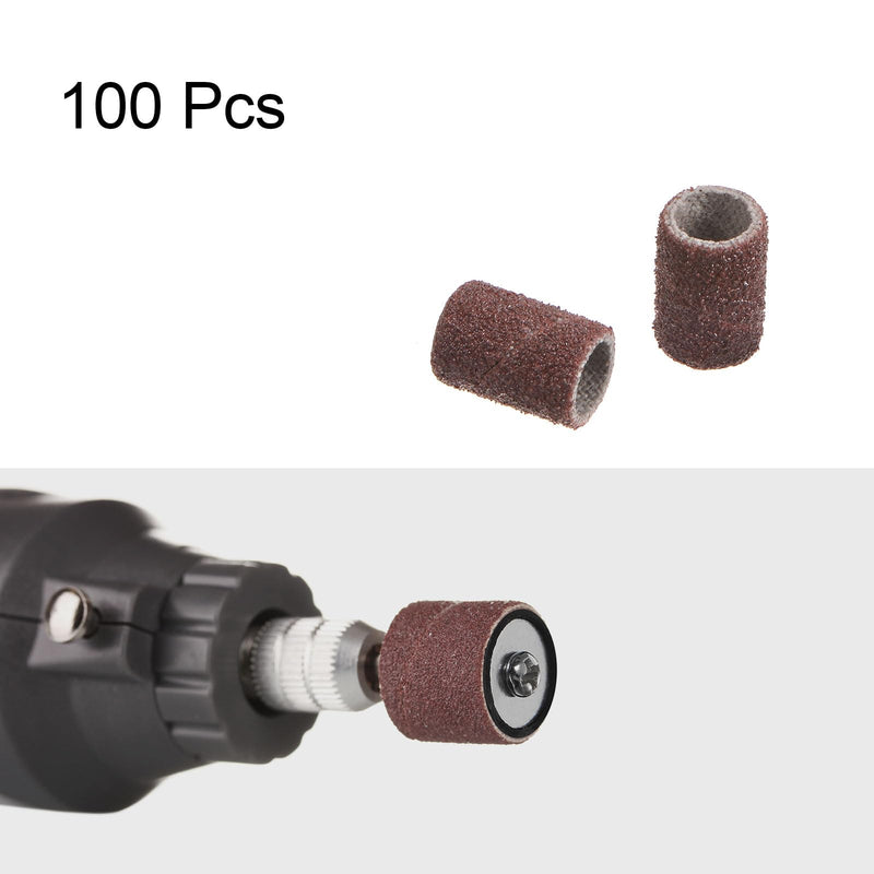 HARFINGTON 100pcs Sanding Drums 1/4 Inch Mini Sanding Sleeves 120 Grit Sanding Bands for Drum Sander Rotary Tools