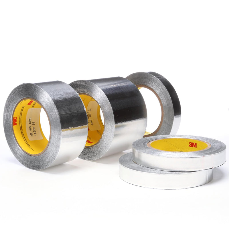 3M Aluminum Foil Tape 425, Silver, 25 mm x 55 m, 4.6 mil 85322