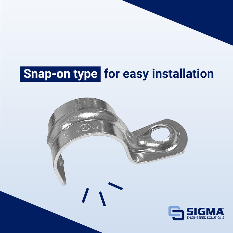 Sigma Electric ProConnex 1901 EMT One-Hole Strap 1/2-Inch, 100-Pack, 1/2 Inch, Gray, 100 Count