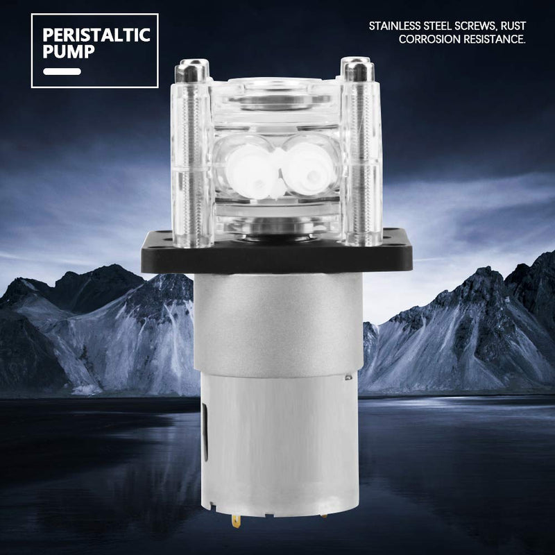 Walfront DC 12V High Peristaltic Pump, Modern Style, Plastic Material, Transparent Silicone Tube, 6.4mm ID x 9.6mm OD, 400ml/min Flow Rate, 12V DC Electric,