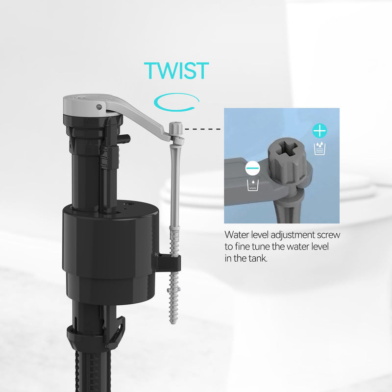 R&T Toilet Fill Valve, Anti Siphon Toilet Tank Replacement Kit, Universal Easy Install Toilet Parts Inside Tank A1320