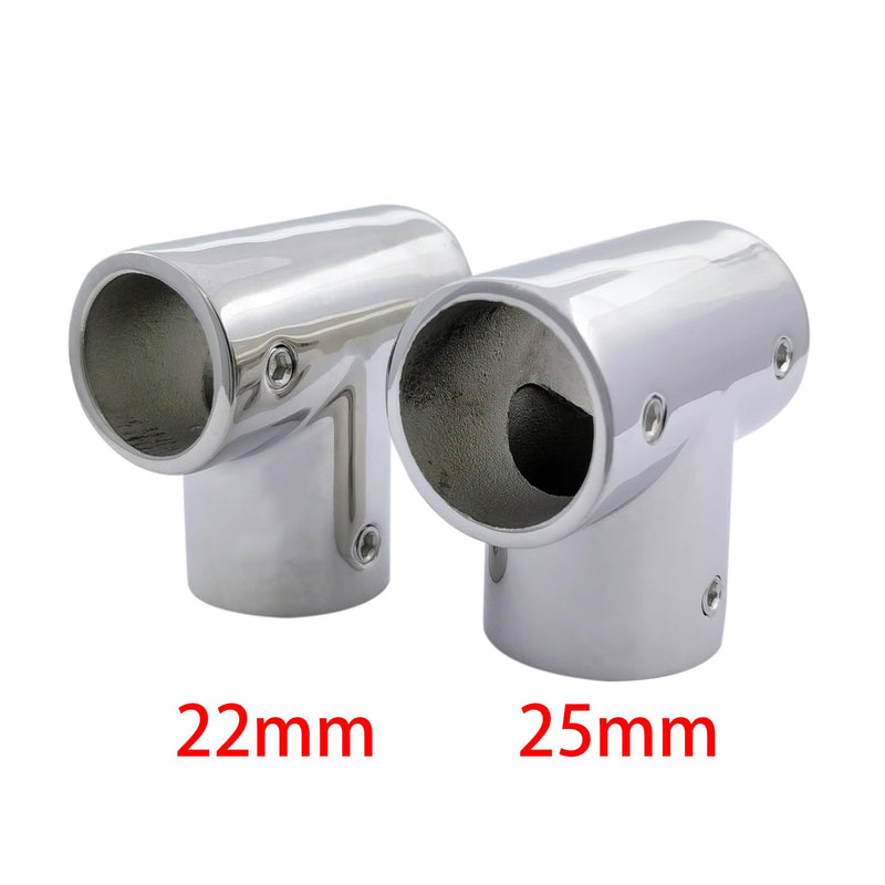 Marine Grade Stainless Steel 316 Polished Boat Yacht Deck Hand Tee/Tee Hinge for 7/8 inch Pipe or Tube 2PCS