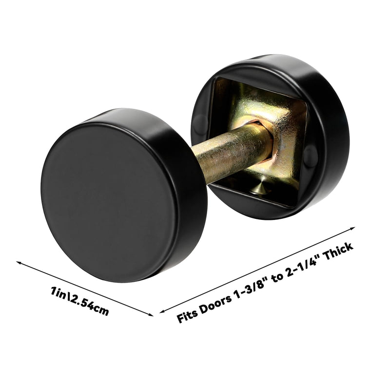 2 Pcs Round Door Hole Cover Plates 1" Diameter Fits Doors 1-3/8" to 2-1/4" Thick Black Deadbolt Cover Hole Filler Handleset Plate