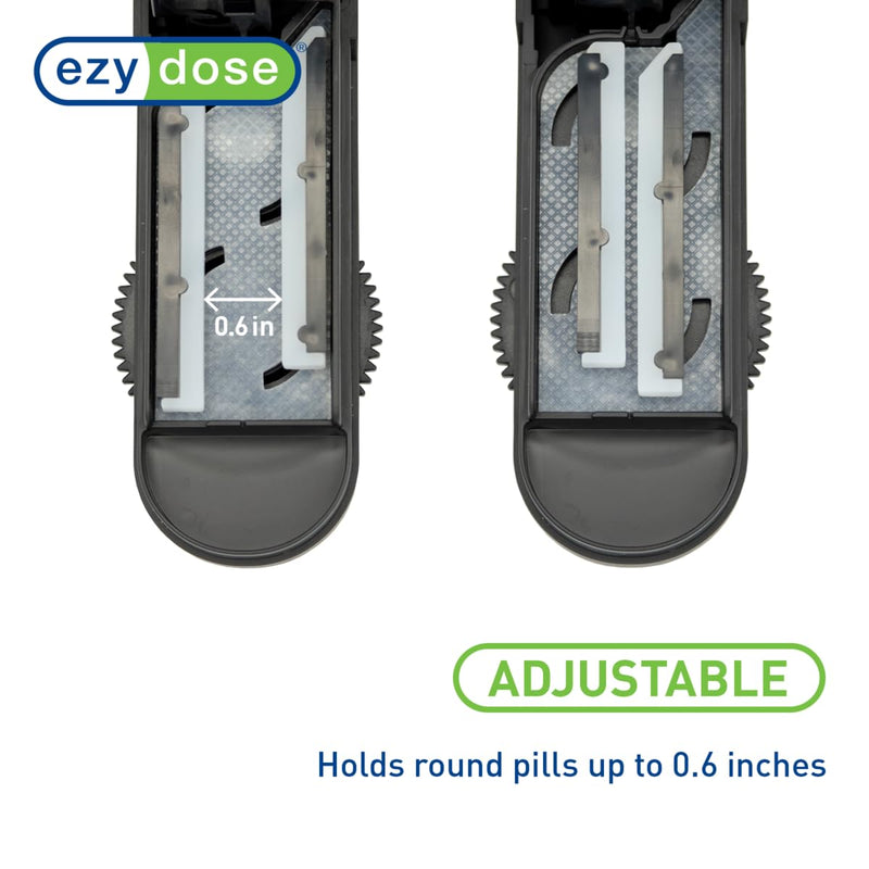 EZY DOSE Multi-Pill Cutter and Splitter with Dispenser, Cuts Multiple Pills, Vitamins & Tablets at Once, Stainless Steel Blade, Easy-to-Use, Travel Size Pill Organizer for Seniors and Adults Black