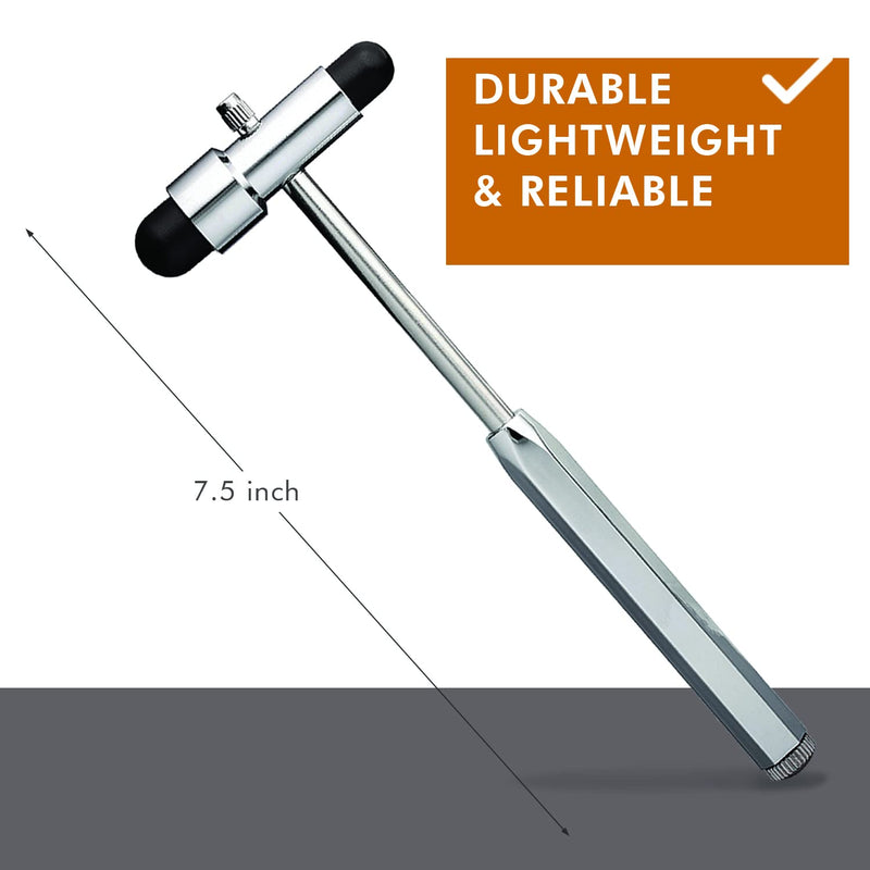 Novamedic NM-3682 5 Pack Buck Neurological Reflex Hammers with Dual Heads and Built-in Brush, 7.5-Inch Medical Reflex Testing Instruments for Doctors, Nurses, EMTs and Medical Students