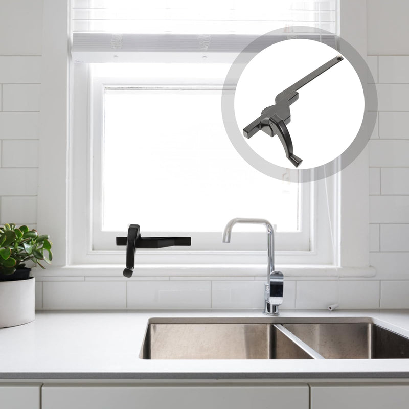 OSALADI Left Hand Casement Window Opener 12 Inch Zinc Alloy Single Arm Crank Manual Window Hardware for Vertical Sliding and Top-Hung Windows