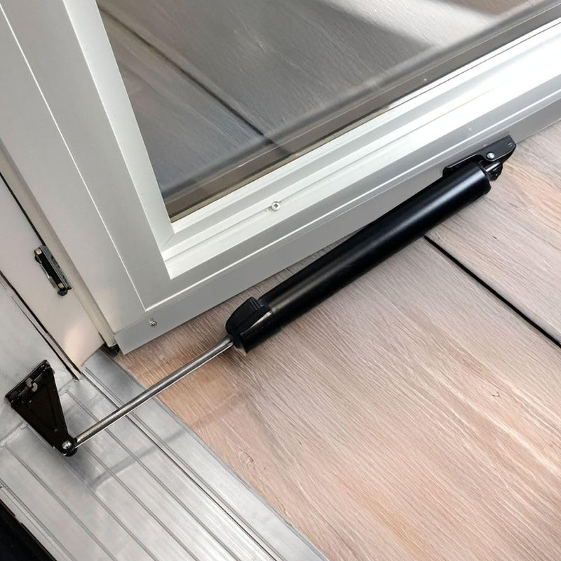 Ideal Security 9700 Heavy Pneumatic Touch & Hold Storm and Screen Door Closer for Wood, Aluminum, and Vinyl Doors, Silent and Smooth Closing, 11.5", White