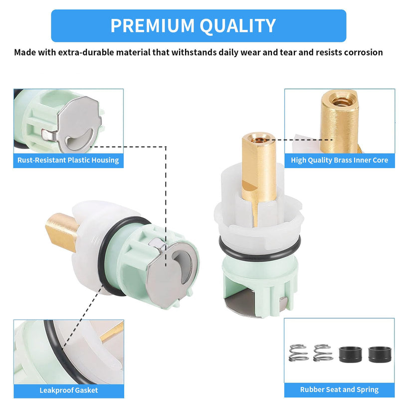 RP25513 Faucet Cartridge Replacement Repair Kit for Delta 2 Pack Shower Valve Stem Assembly with RP4993 Seats Springs, Compatible with Delta Bathtub Sink Bathroom 2 Handle Faucets