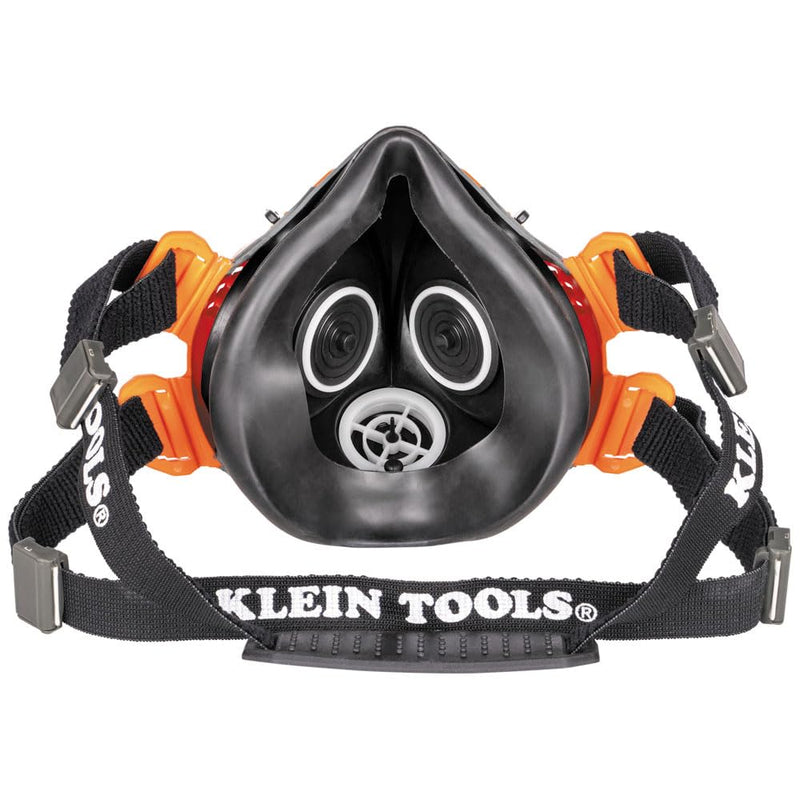 Klein Tools 80180 Reusable P100 Half-Mask Respirator with 4 Replaceable Filters for Dust, Metal Fumes, and Oil Mist, M/L
