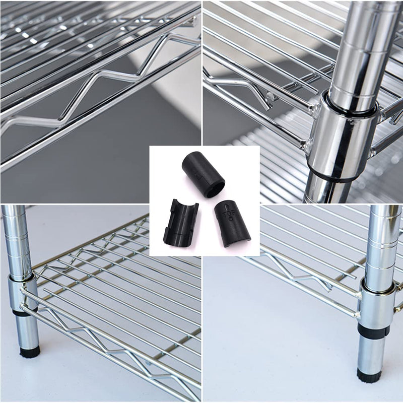 24 Pack Pairs Wire Shelving Shelf Lock Clips for 1 Inch Post - Shelving Sleeves Replacements for Wire Shelving System (24 Pcs 1 Inch Dia) 24 Pcs 1 Inch Dia