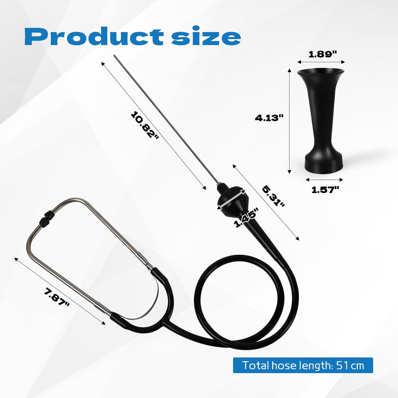 Wuyaoyao Mechanic Stethoscope, Automotive Stethoscope for Engine, Car Engine Sensitive Hearing Tool Diagnostic Tool with Extended Probe & Handle, Universal Car Accessories (Upgraded) Upgraded