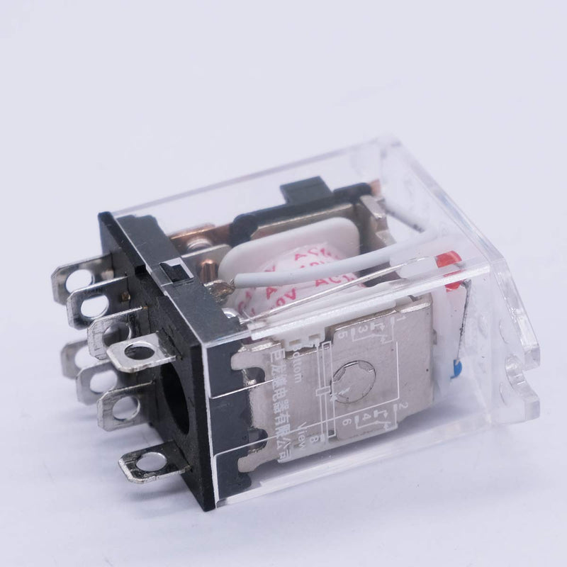 mxuteuk 2pcs AC 110V/120V Coil 8 Pin 10A DPDT LED Indicator Electromagnetic Power Relay General Purpose JQX-13F-DZ-AC110V