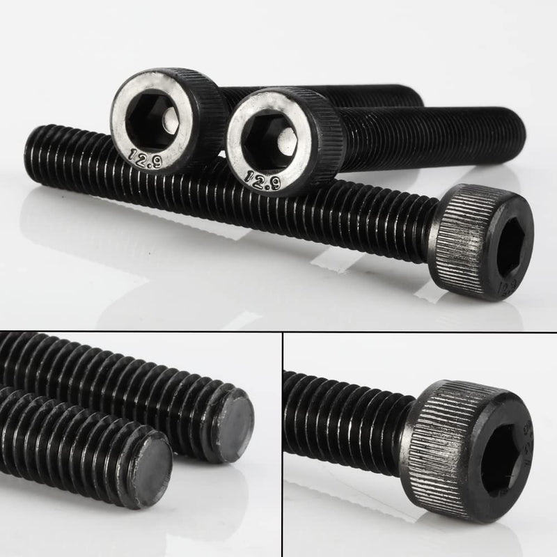 M4 x 8mm Socket Head Cap Screws, Grade 12.9 Alloy Steel Black Oxide, Allen Socket Drive, Machine Thread, Pack of 100 M4 x 8mm