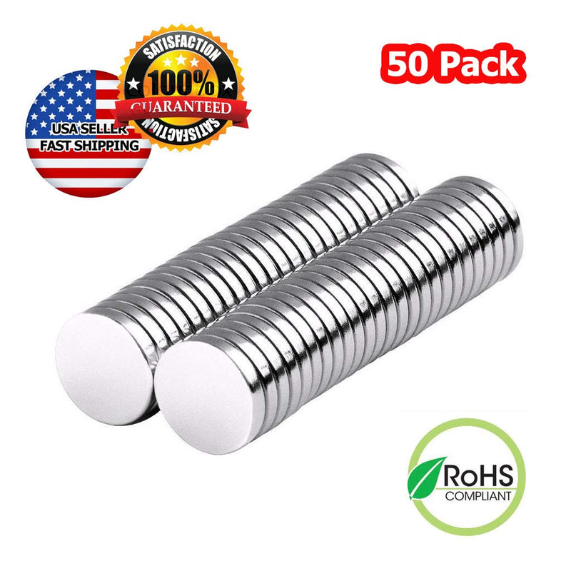 aElement Round Flat Disc Magnets 38x116 - Magnetic Sticker Crafts Scrapbook Fastener Office Holder Circular Thin 10x1.5mm Magnet Disk (50 Pack)