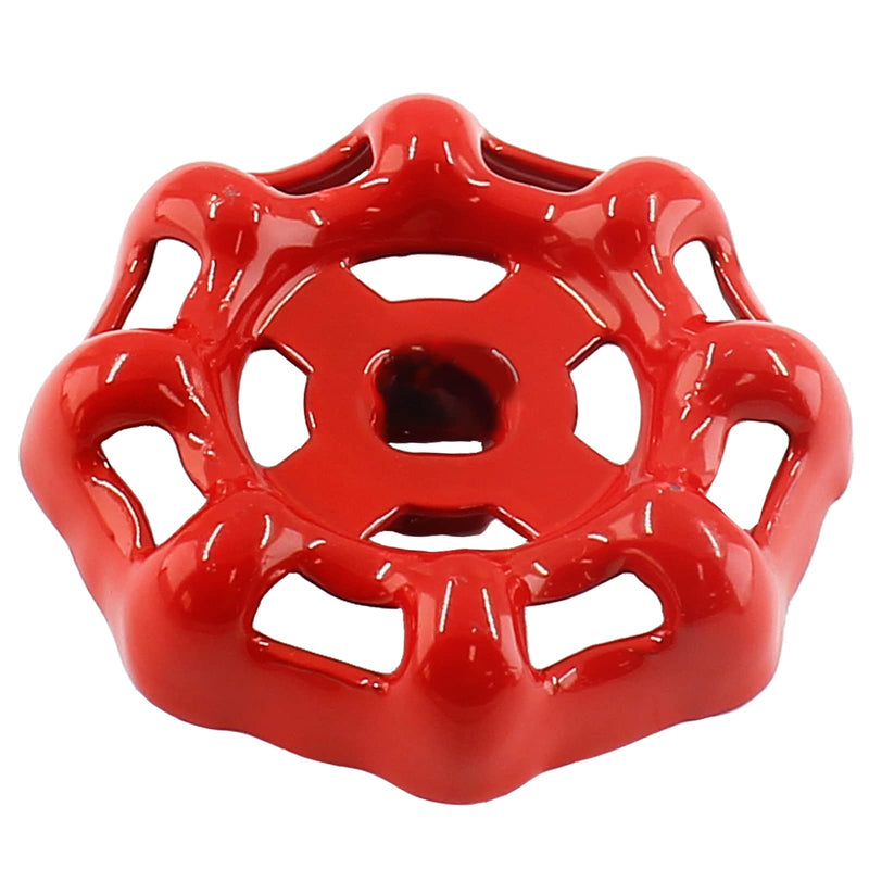 BokWin Metal Outside Faucet Round Wheel Handle Hose Bib Handle Water Spigot Handle Square Broach 6x6mm, Valve Wheel Handle Paint Cast Steel Red(1 Pcs) 1