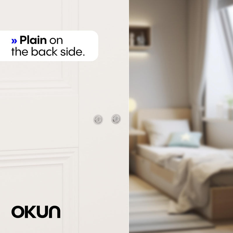 Okun Brook Dummy Door Handle – 2 Pack, Right-Handed, Non-Turning Lever for Closet, Pantry, or Hallway Doors – Chrome Finish