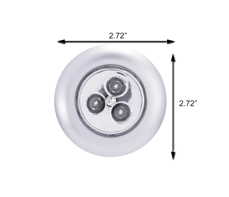 LIGHT IT! By Fulcrum, 30010-301 Stick-On Light, Silver, 3 Pack