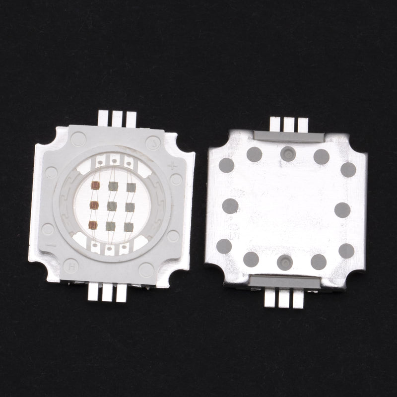 High Power LED Chip 10W RGB Super Bright Light Emitter COB Module Lamp Bead Component Replacement DIY Illumination (350mA/Red 6-7V/Green 8-10V/Blue 8-10V)