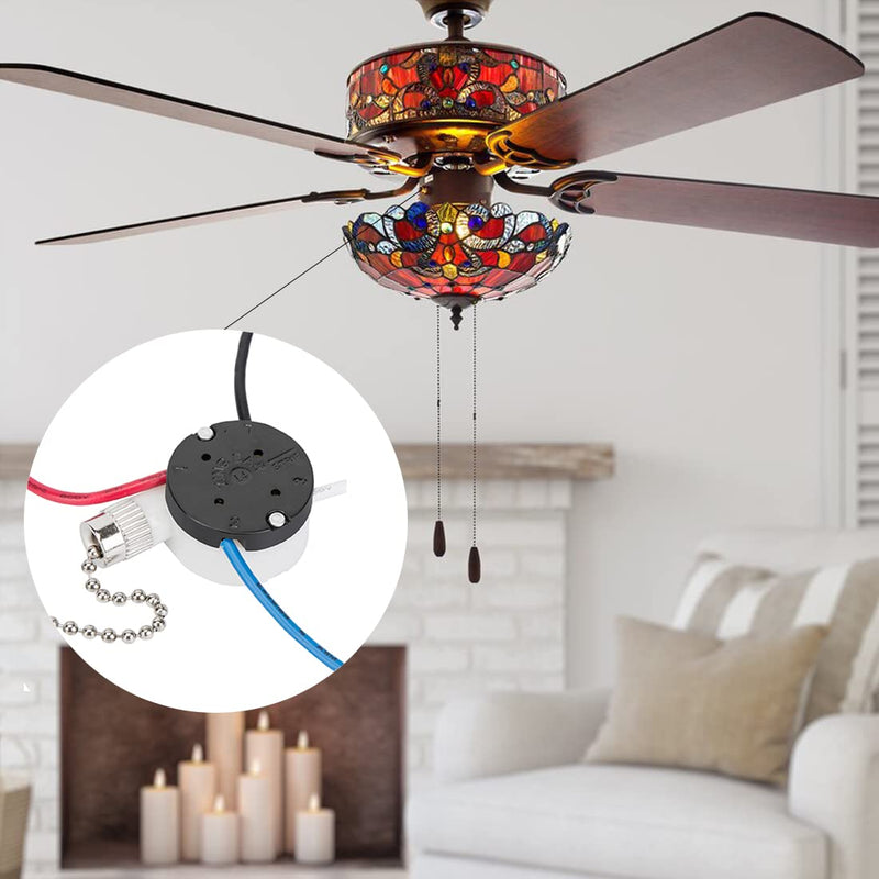 Ceiling Fan Switch Zing Ear ZE-208S E89885 3 Speed 4 Wire Fan Switch Pull Chain Ceiling Fan Switch Speed Control Switch for Ceiling Fans, Wall Lamps, Cabinet Light, Black Bronze 1PCS 1PCS Black Bronze