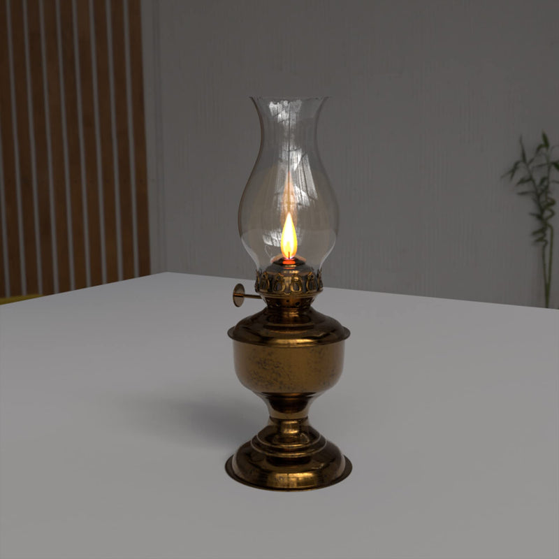 Ciata Oil Lamp, Glass, Victorian Hurricane Chimney Lamp Globe Replacement, 8-1/2 Inch Handblown Clear Glass Chimney Lamp Shade with 3 Inch Fitter and 4 Inch Bulge - 2 Pack 3 Inch - 8-1/2 Inch Clear - 2 Pack