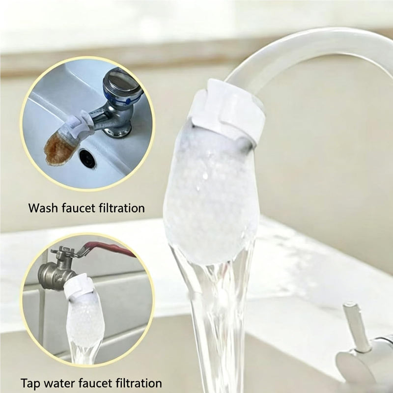 Faucet Filter Cotton Bags, 100 Pieces Universal Bathroom Faucet Filter White, Cloth, 5x10cm, Multi-Layer Filtration, Splash-Proof