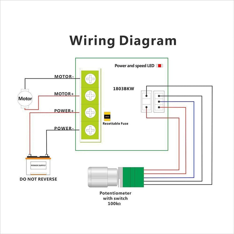 Greartisan 1.8V-15V 2A DC Motor Speed Controller PWM Variable Speed Regulator Governor Switch 1803BKW with Speed Control Knob DC 1.8-15V 2A with Speed Control Knob