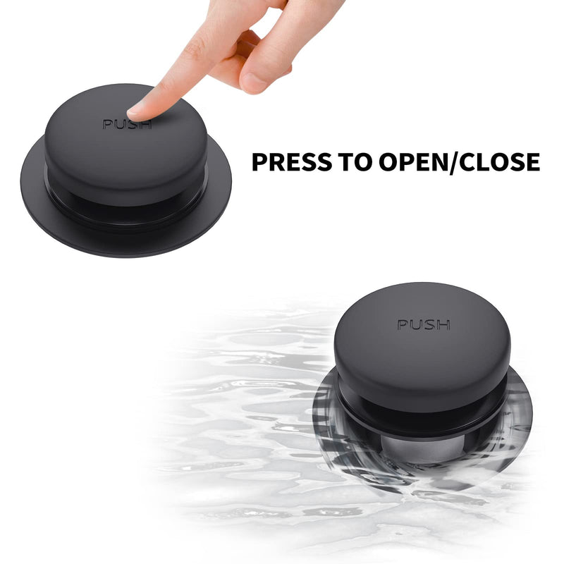 Matte Black Bath Tub Drain and Overflow Kit, Universal All Metal Tip-Toe Bathtub Drain Replacement Kit with Fine/Coarse Thread Matte Black