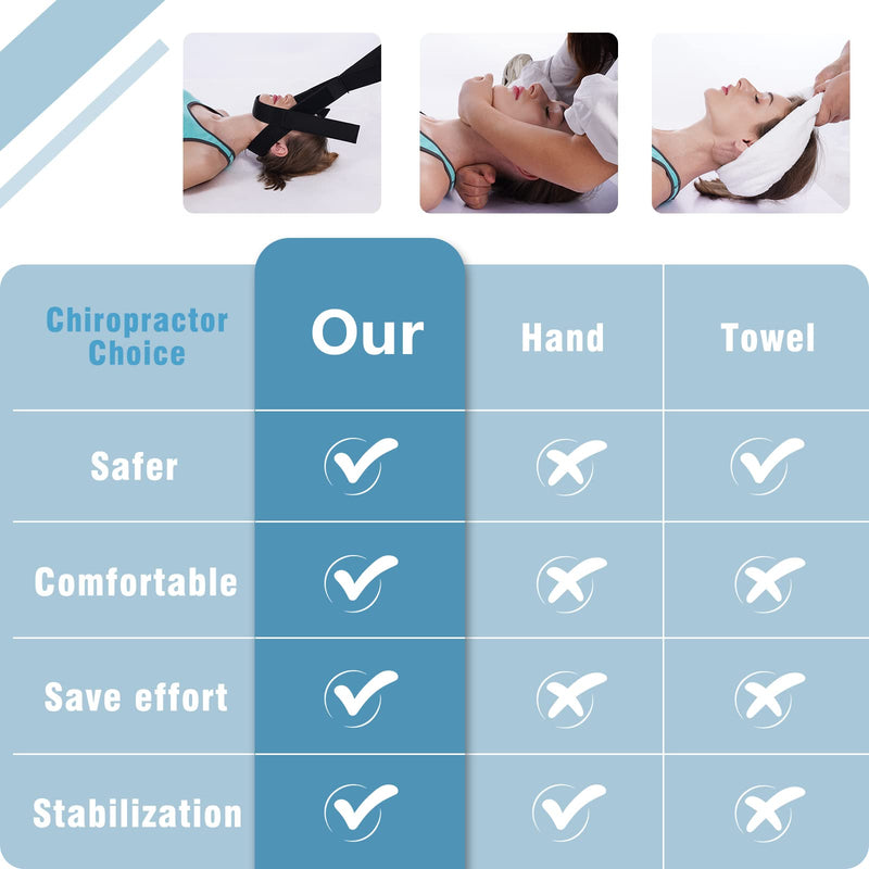 Neck Stretcher Strap, Spine Chiropractic Decompression Tool with Chin Belt. Cervical Neck Traction Device.