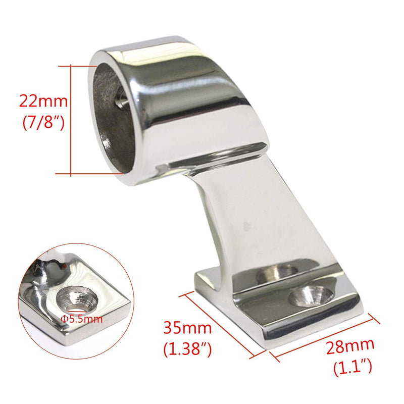 NRC&XRC Marine Boat Yacht Heavy Dudy 316 SS High Leg Hand Rail 60 Degree Center Stanchion for Pipe 7/8 Inch (22mm) or1(25mm) 7/8 in