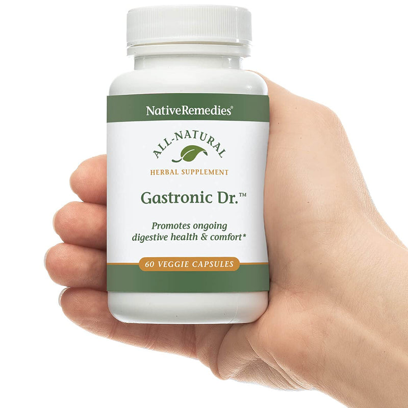 Native Remedies Gastronic Dr. - All Natural Herbal Supplement for Healthy Digestion and Comfort After Meals - Promotes a Healthy Stomach Lining and Balanced Stomach Acid Levels - 60 Veggie Caps Gastronic Dr. Veggie Cap 1pk - PawsPlanet Australia