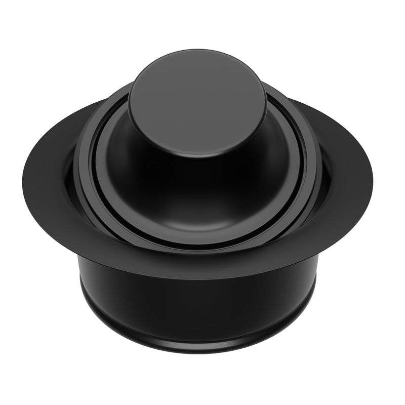 Kitchen Sink Garbage Disposal Flange and Stopper,Sink Drain Flange with Stopper for Garbage Disposal Stainless Steel Fit Universal 3-1/2 Inch Standard Sink Drain Opening Matte Black Height 1-3/4