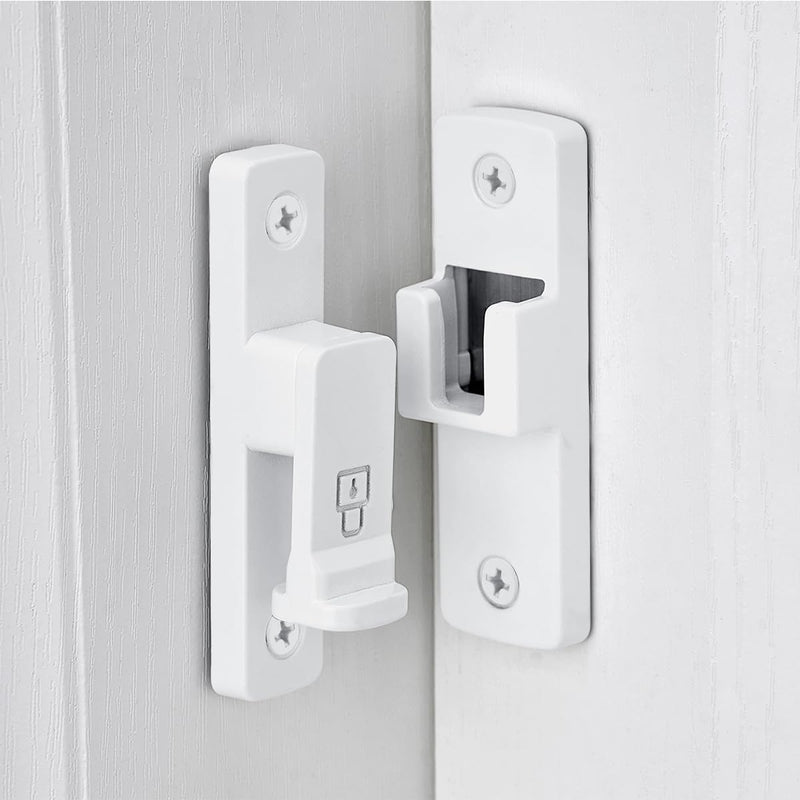 White 90 Degree Barn Door Latches ，Premium Zinc Alloy Latch - Flip Gate Latches ，for Cabinet,Barn,Sliding,Bathroom,Garden Doors Applications White_90 Degree 1