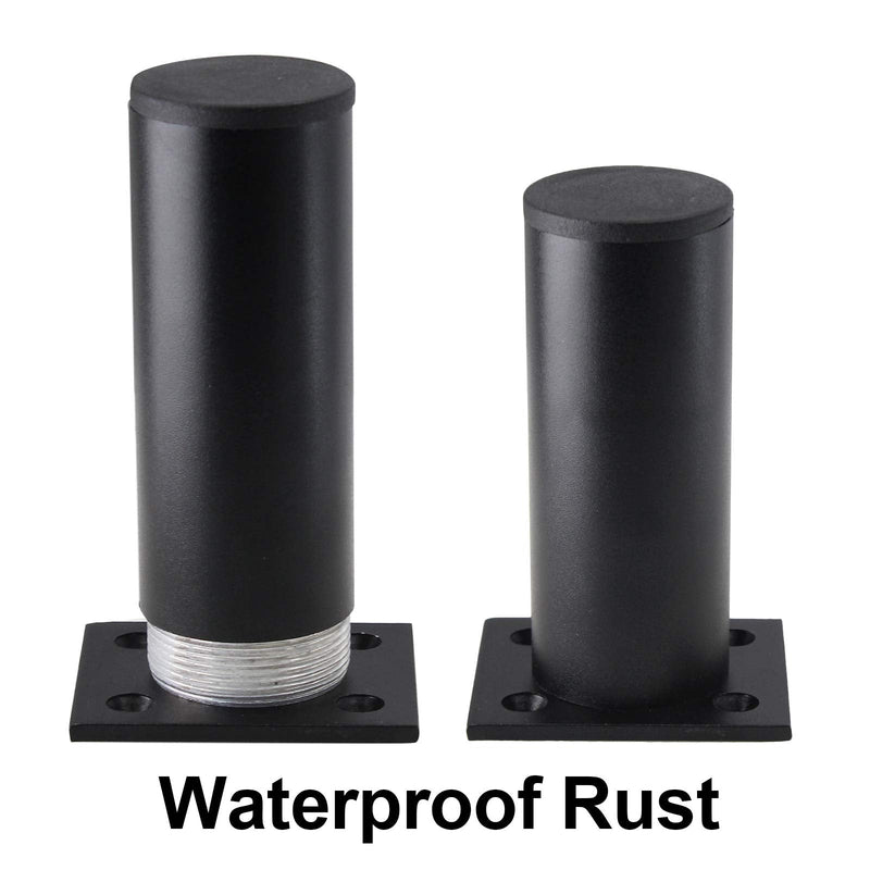 Set of 4 Furniture Legs 4 Inch, Adjustable Aluminum Alloy Cabinet Legs, Metal Round Sofa Support Foot, Adjustable Feet for Kitchen, Table, Cabinet, Shelves, 1.5 Inch Diameter Black