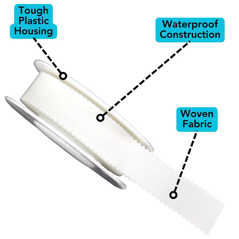 Iconikal First Aid Waterproof Adhesive Tape, White, 0.5 Inch x 5 Yards, 4-Pack
