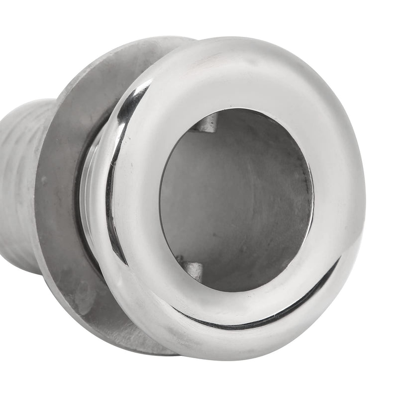 Tissting 316 Stainless Steel Thru Hull Fitting for Marine Boat Drainage - Hose Connector, Straight Drain Plug for Yacht, Sailboat, RV Water System 1-1/2 inch
