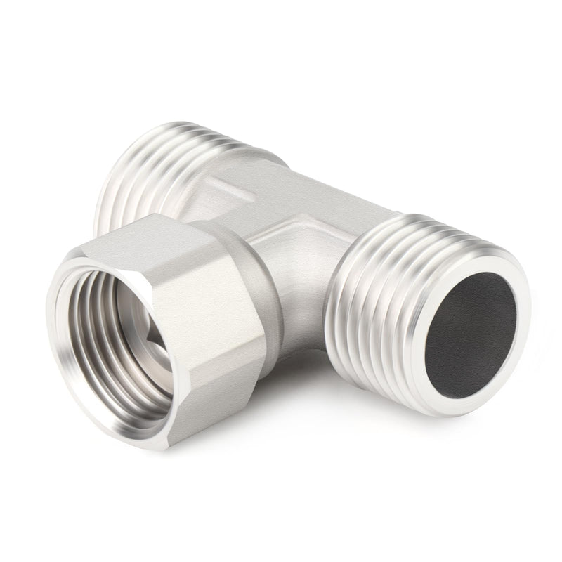 TAISHER 2PCS 304 Stainless Steel 3 Way Top Flexible Movable Tee Connector, 1/2" Male for Sprayer, Angled Valve, Shower Arm 1/2"Male(Top Movable Cap) 2