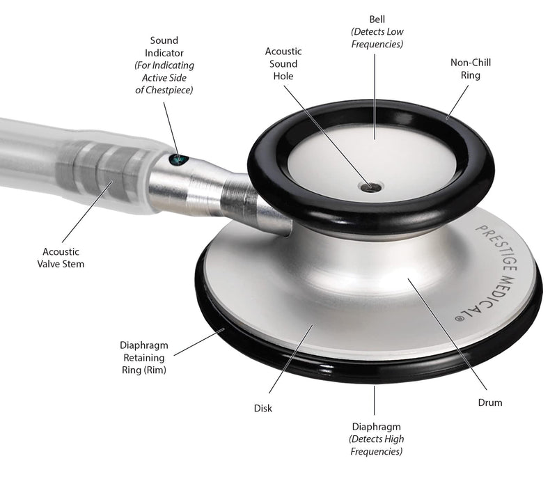 Prestige Medical Clinical Lite™ Stethoscope, Rainbow & Stealth/Black Rainbow & Stealth / Black Adult