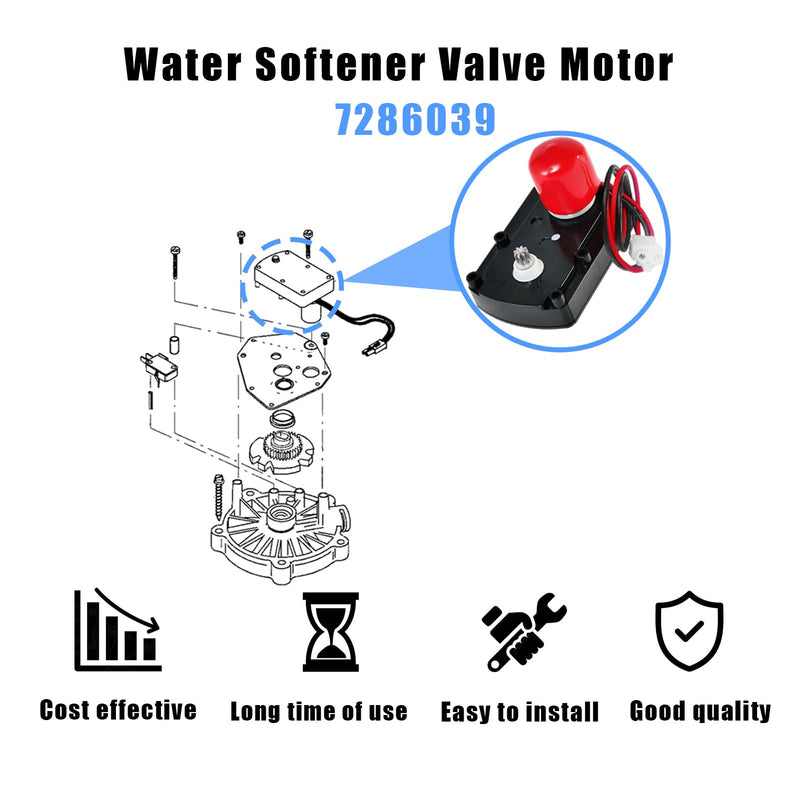 7281291 7286039 Water Softener Valve Motor with Screws Replaces Old Part Numbers:7384691,7234731,7228900, WS26X10021,WS26X21821,Fit for Softener Systems
