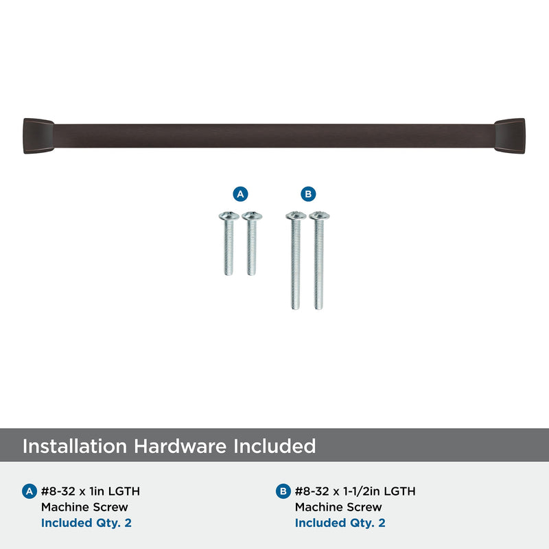 Amerock 10-1/16" Revitalize Oil-Rubbed Bronze Drawer Pull | 10-1/16 inch (256mm) Center-to-Center Mounting Distance and 10-11/16 inches Overall Length, Durable Zinc Cabinet Hardware 10-1/16 Inch (256 mm) Center-to-Center Oil Rubbed Bronze