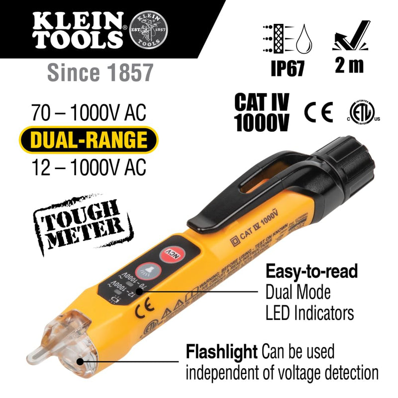 Klein Tools 69355 Digital Multimeter Premium Electrical Test Kit with Non-Contact Voltage Tester, Receptacle Tester, Test Leads Premium Tester 3-Piece Kit