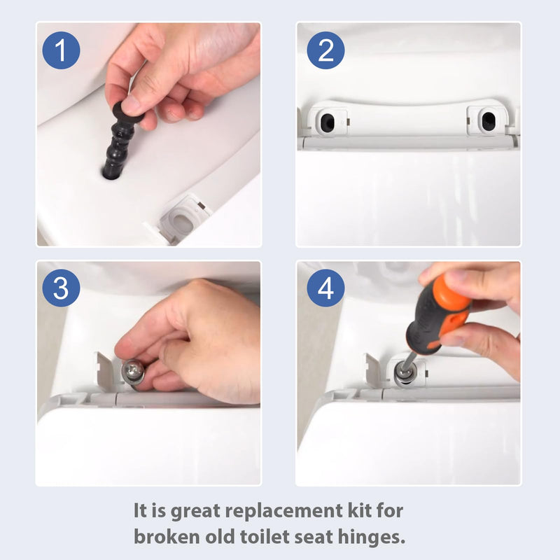 THU651N Toilet Seat Bolts Replacement for TOTO Toilet Parts Replacement for TOTO Toilet Seat Hinge Screw Kit,Toilet Lid Screws Universal Rubber Expansion Seat Cover Screws-4Pack
