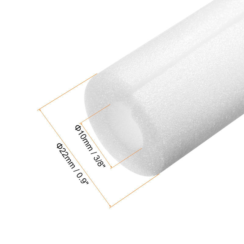 MECCANIXITY 2pcs Pipe Insulation Foam Tube Split Pipe Lagging 10mm(3/8 Inch) ID 22mm OD 3ft Freeze Protection for Copper Pipe, White 2