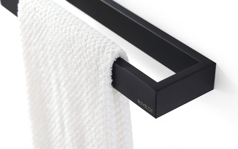 Towel Ring, Modern Square Towel Holder for Bathroom Wall Mounted, Matte Black, 073050-MB Ler Series Square Hand Towel Holder - Ler Series