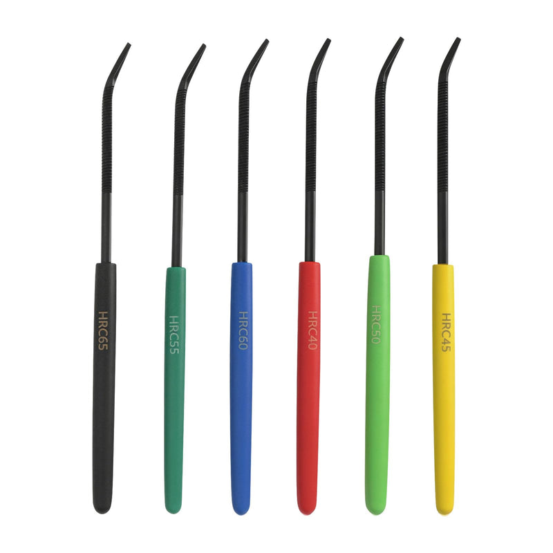 Set of 6 Hardness Tester Files,HRC40 to HRC65 Precision Metal Hardness Testing Kit with Oxford Storage Bag, 7.1" Carbon Steel Files for Industrial QC, Machining & Tool Manufacturing