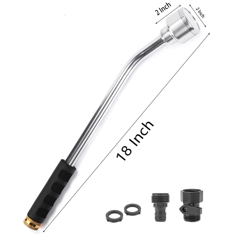 18-inch Soft Rain Watering Wand with Shut Off Valve, Lightweight and Durable Metal Gentle Watering Wand Perfect for Hanging Baskets, Planters, Garden, Shrubs and Seedbed 2000 Holes per Inch