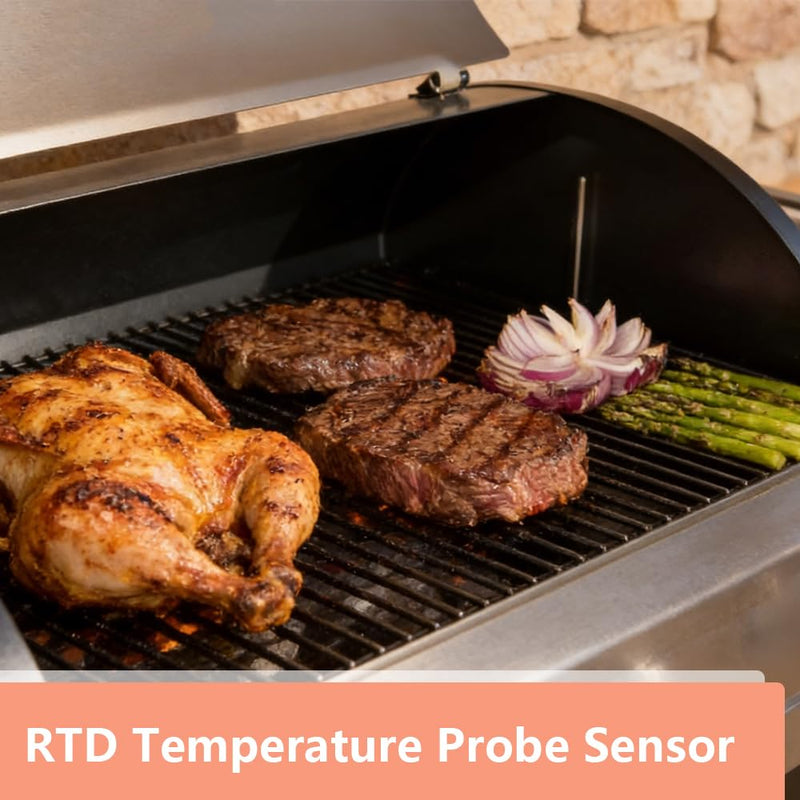 RTD RTD Temperature Probe Sensor Grill, Replacement Parts for Traeger Digital Thermostat, Temperature Probe Compatible with Traeger Wood Pellet Grill RTD Probe Sensor