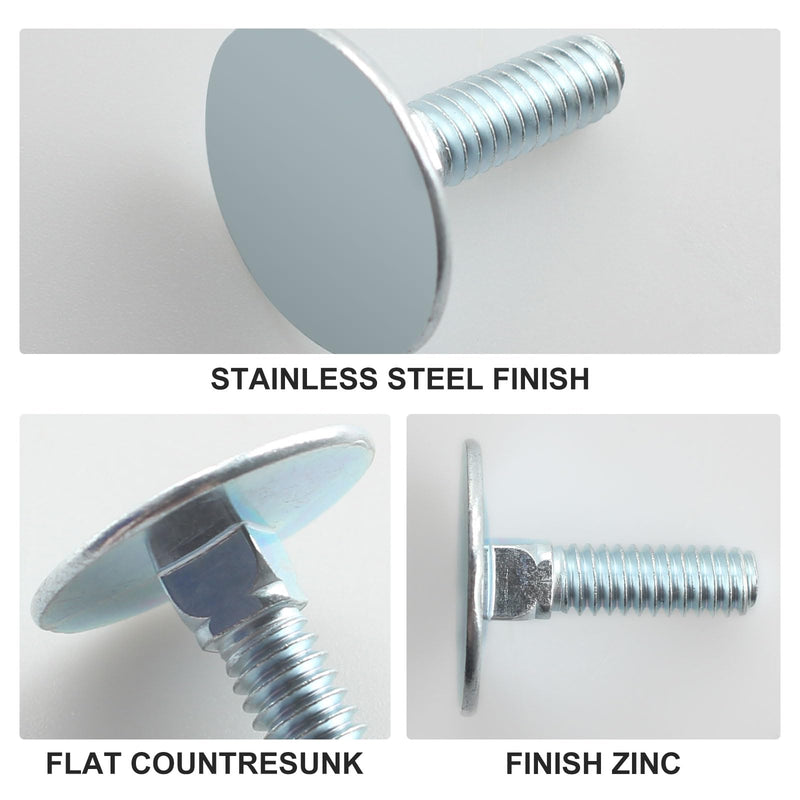 014973239619 Elevator Bolts for Several uses,Stainless steels,Zinc,Flat Countersunk,1/4-20 x 1, Piece-20