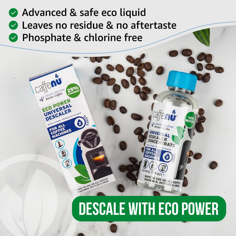 Universal Coffee Machine Descaling Solution. Coffee Machine Descaler Liquid 2 Uses. Descaler Kit. Part of your Barista Accessories Set. Compatible with Nespresso, Phillips, Lavazza, Verismo and More! 6.76 Fl Oz (Pack of 1)