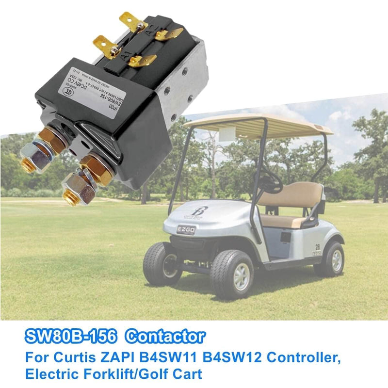 Contactor SW80B-156, 48V 125A For Curtis ZAPI B4SW11 Controller, Electric Forklift/Golf Cart Solenoid,Single Pole Single Throw SW80B156 SW80156